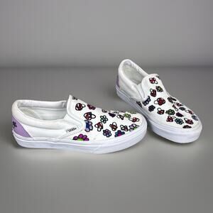 Vans Off The Wall Old Skool Canvas Slip on Shoes 721356 White Sneaker US M6/W7.5